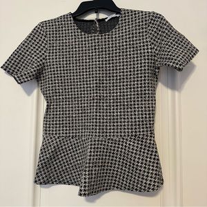 Black & white peplum top